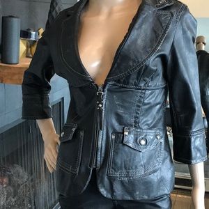 Italian made MISS SiXTY black leather blazer